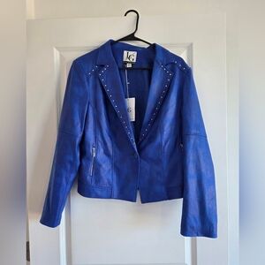 NWT Lena Gabrielle Women's Royal Blue Studded Blazer